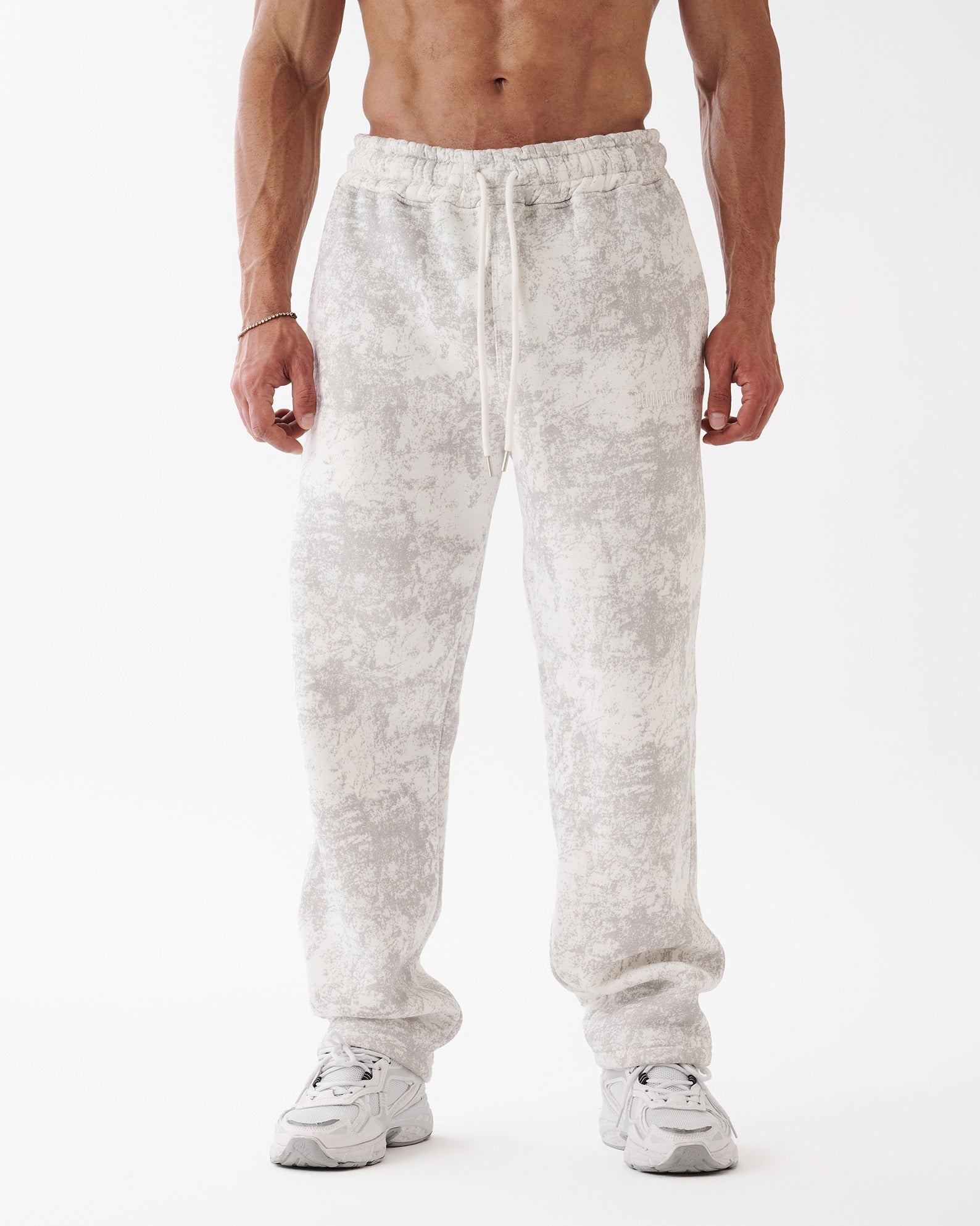 Tie-dye White Straight Sweatpants