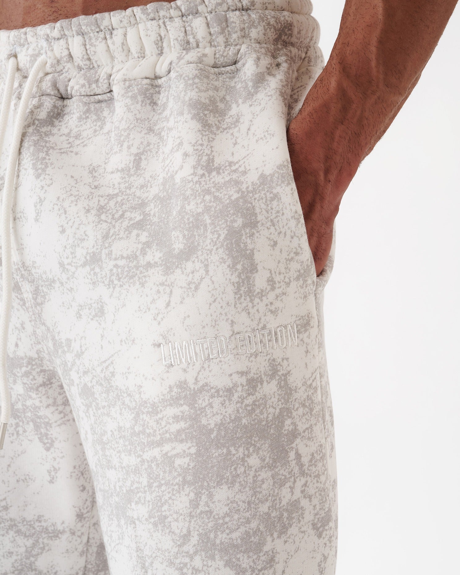 Tie-dye White Straight Sweatpants