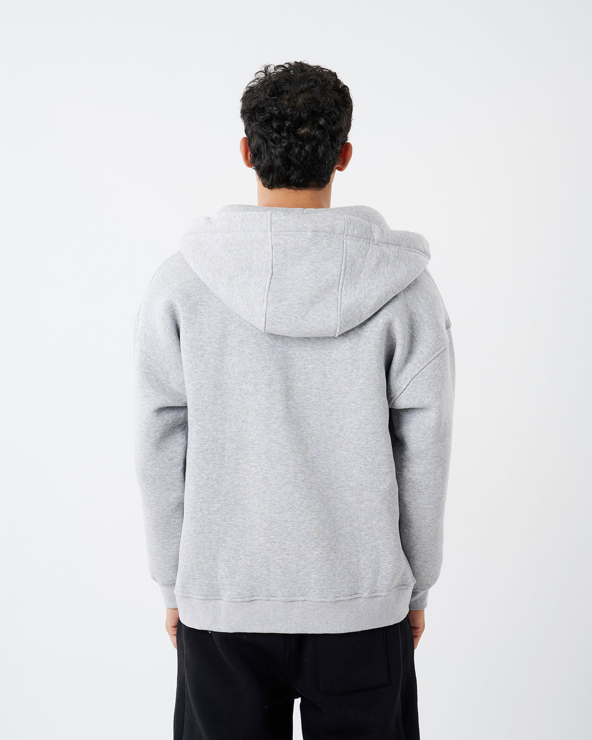 GRAY FULL ZIPPER HOODIE SWEATSHIRT
