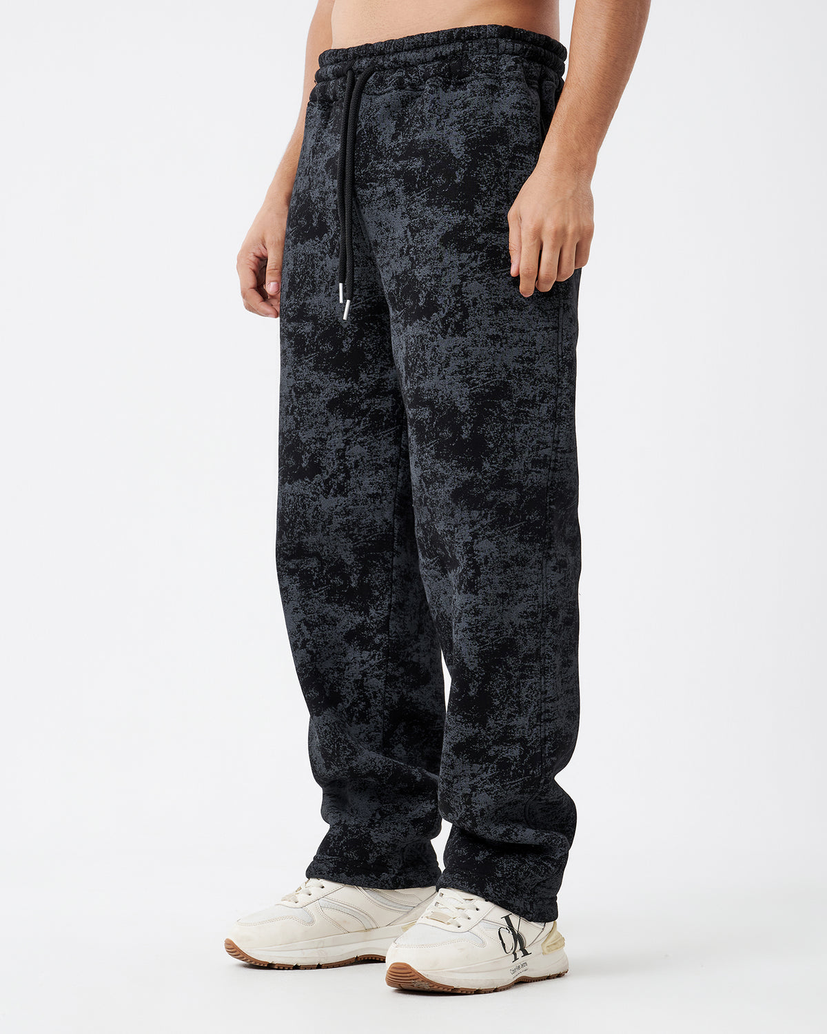 Tie-dye Black Straight Sweatpants