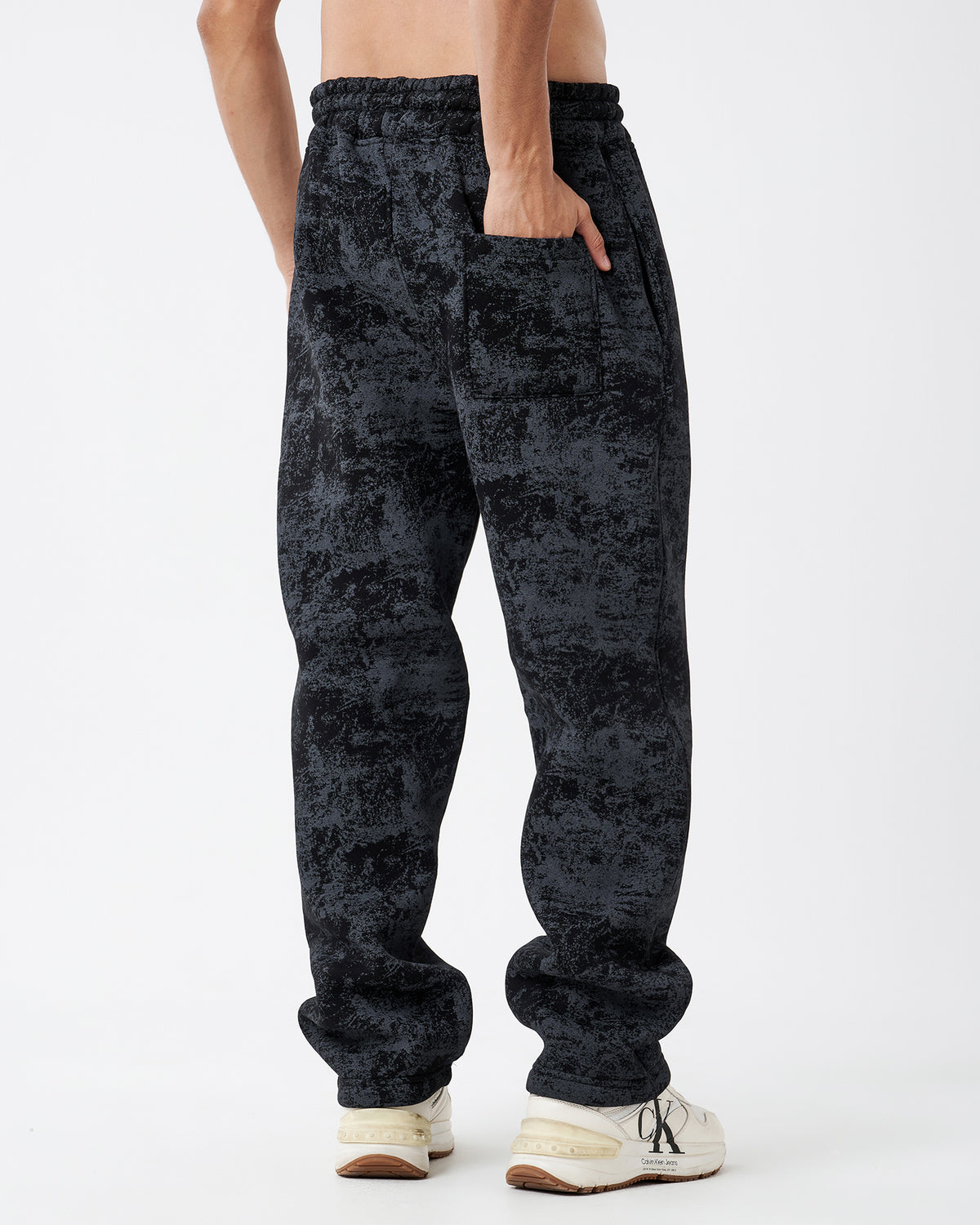 Tie-dye Black Straight Sweatpants