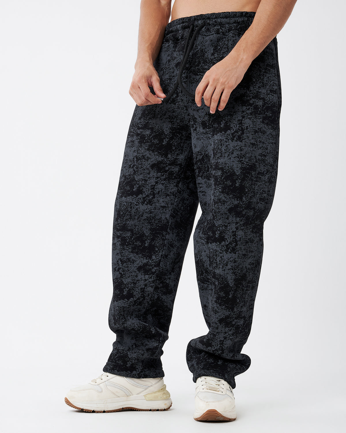 Tie-dye Black Straight Sweatpants