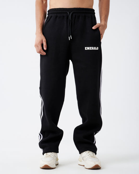 Black Double Straight Sweatpants
