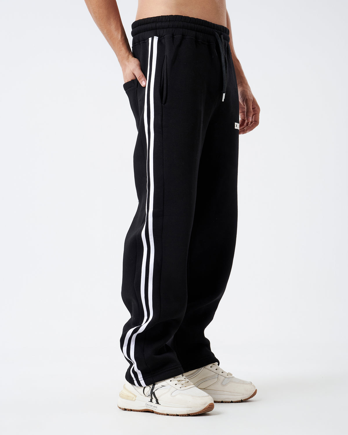 Black Double Straight Sweatpants