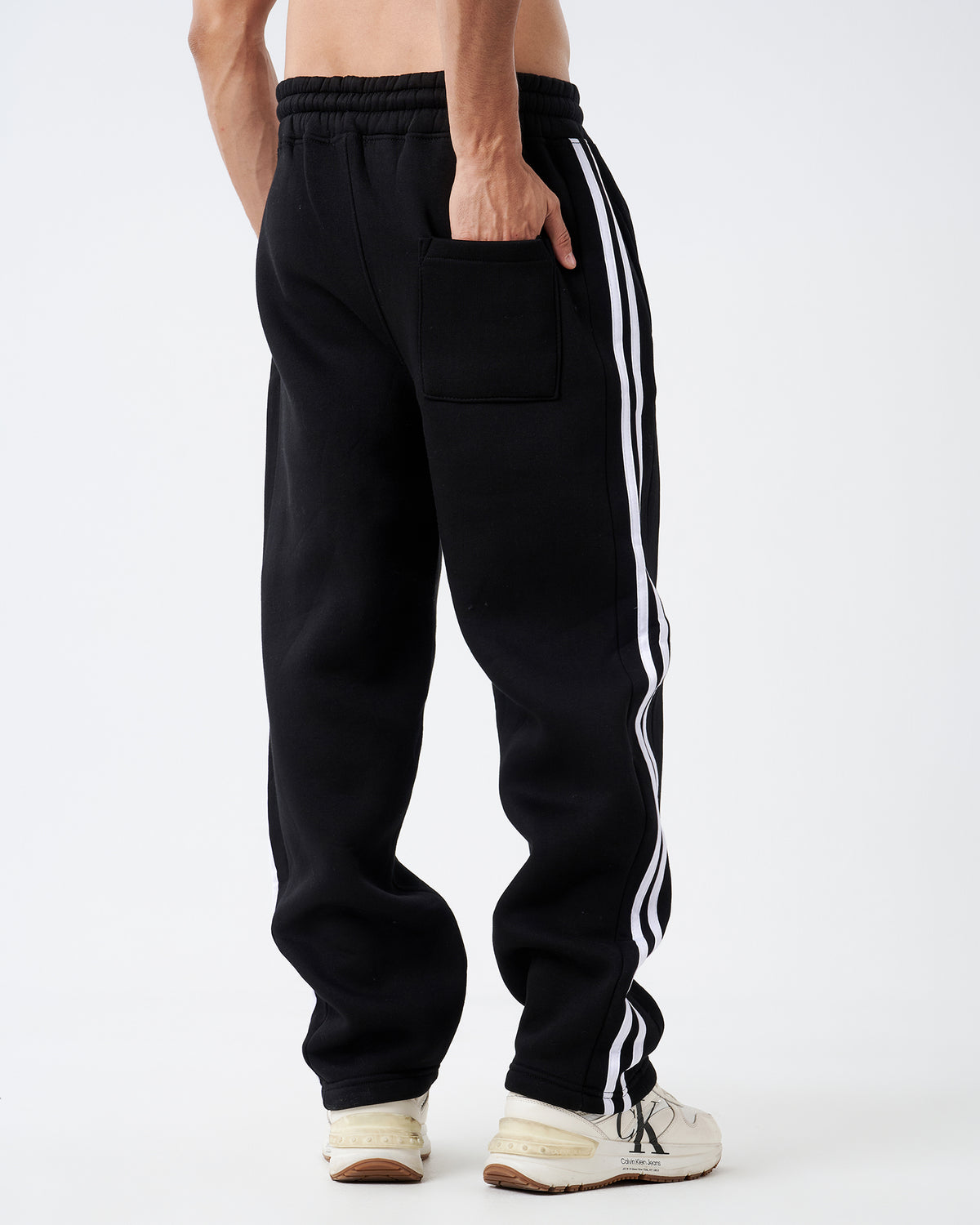 Black Double Straight Sweatpants