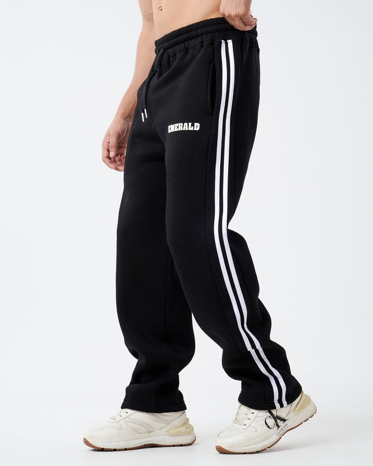 Black Double Straight Sweatpants