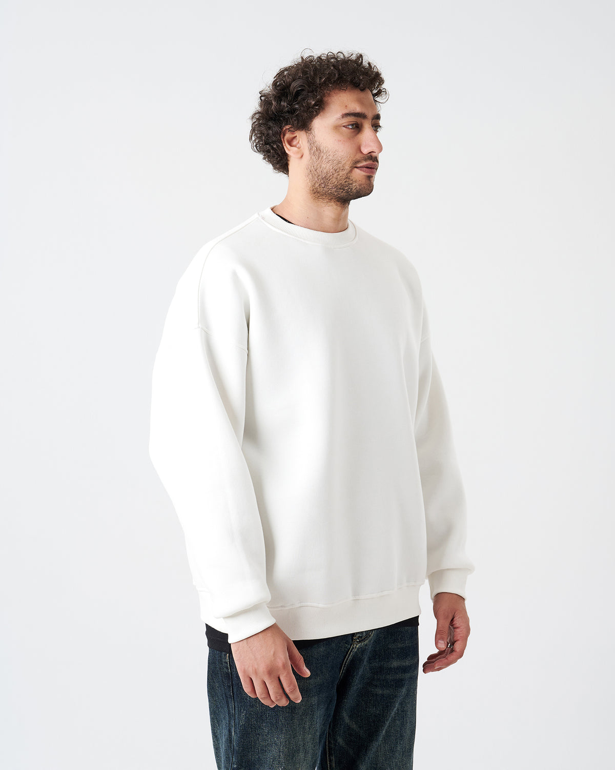 White Round Sweatshirt