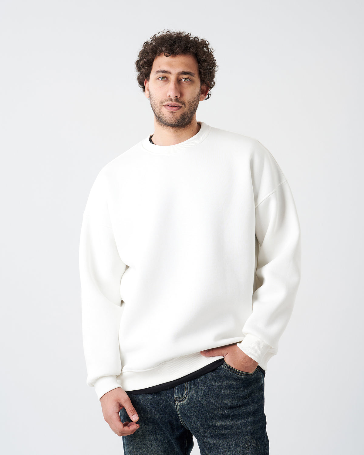 White Round Sweatshirt