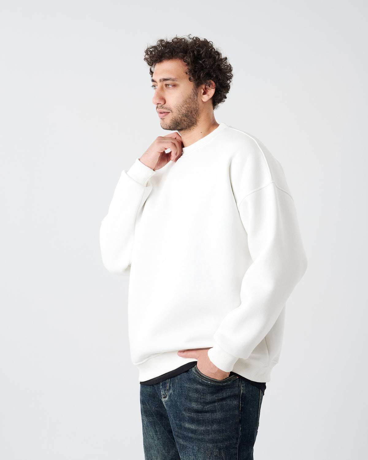 White Round Sweatshirt