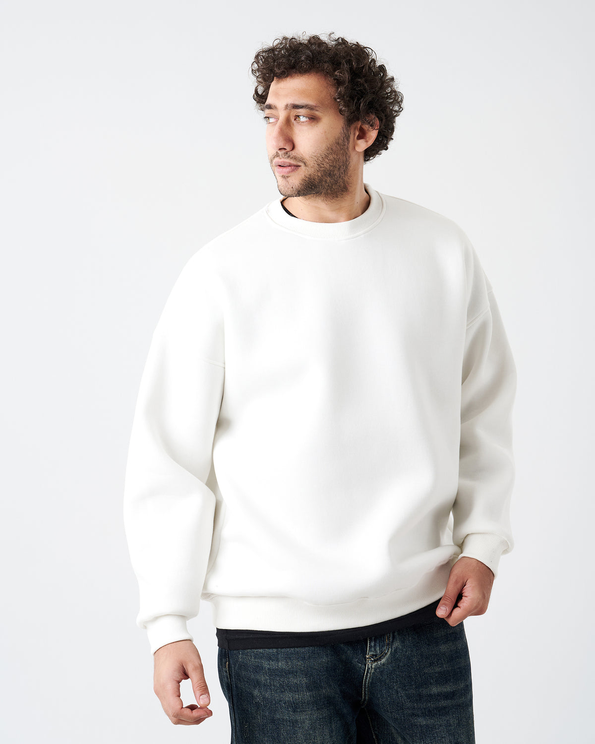 White Round Sweatshirt