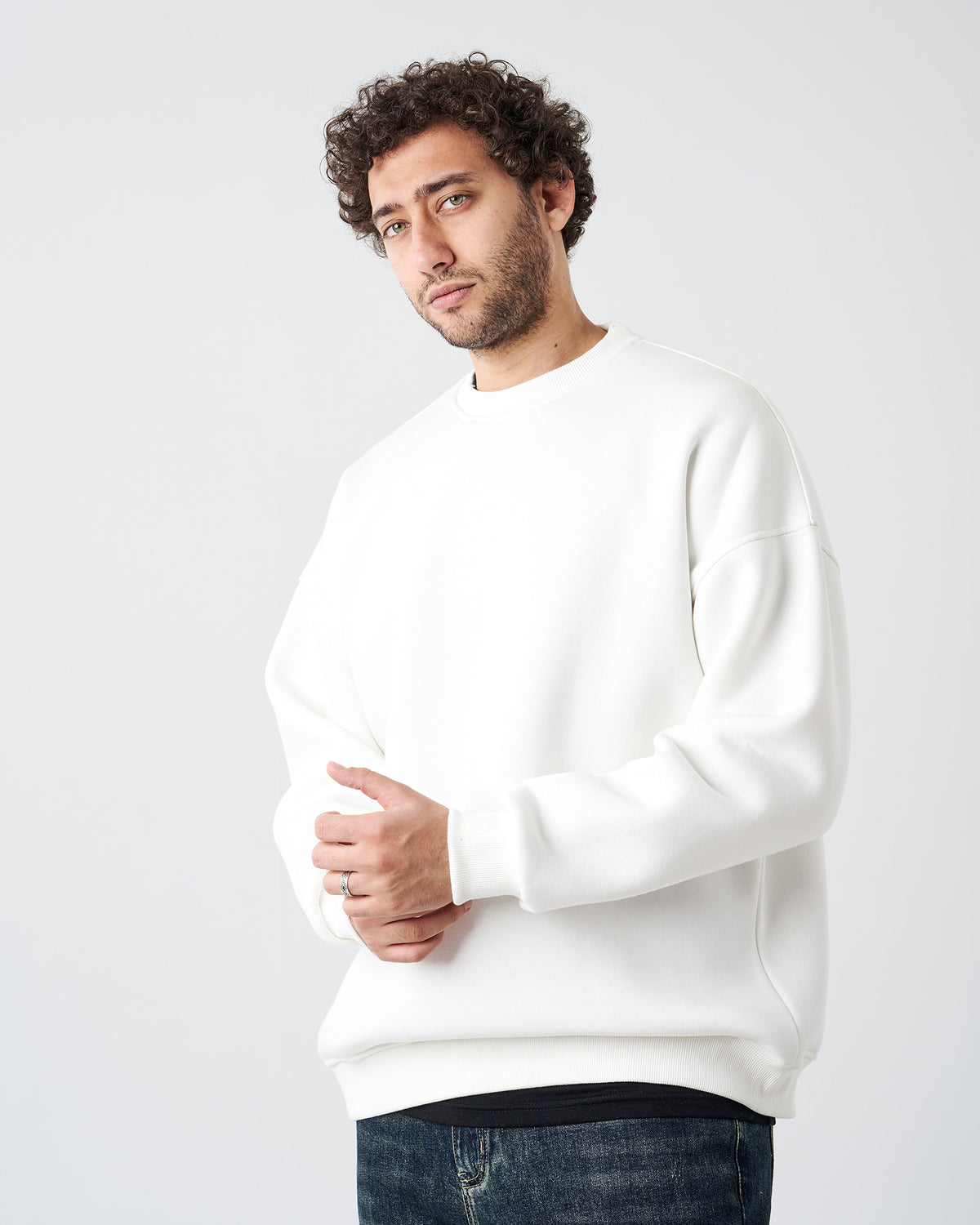 White Round Sweatshirt