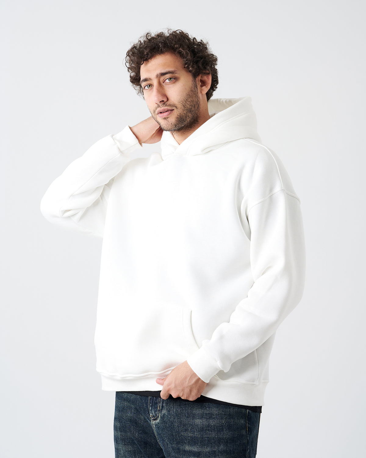 WHITE HOODIE SWEATSHIRT