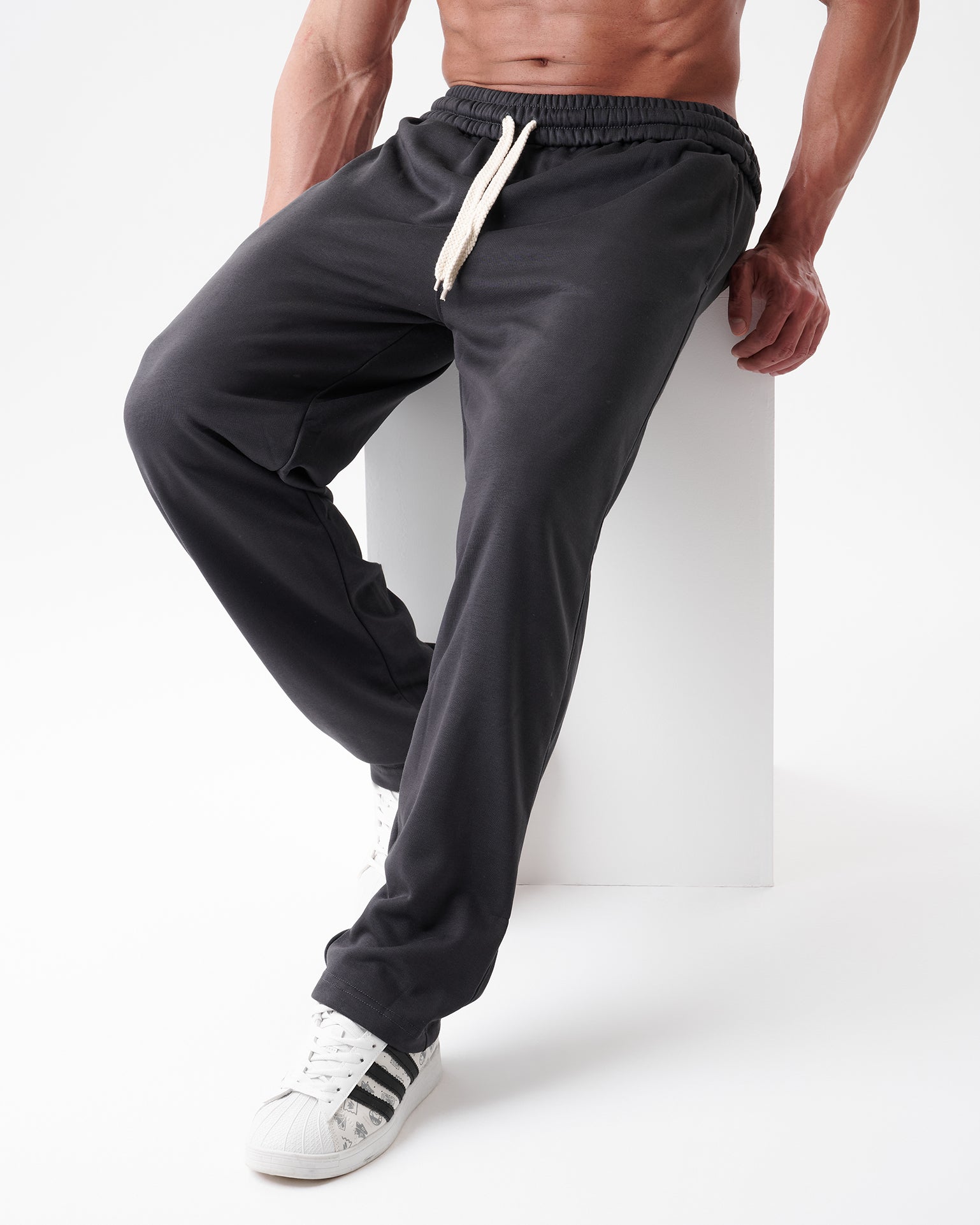 Dark Gray Straight Sweatpants