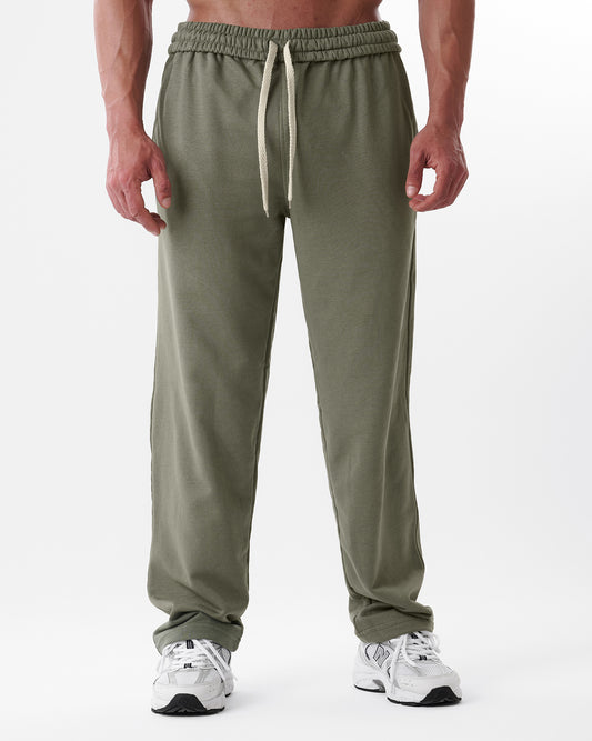 Khaki Straight Sweatpants