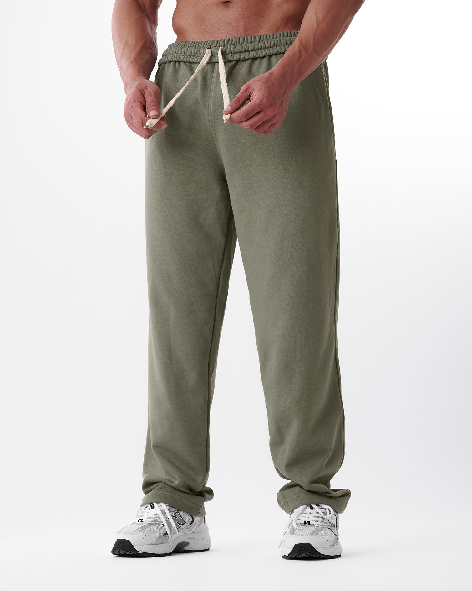Khaki Straight Sweatpants