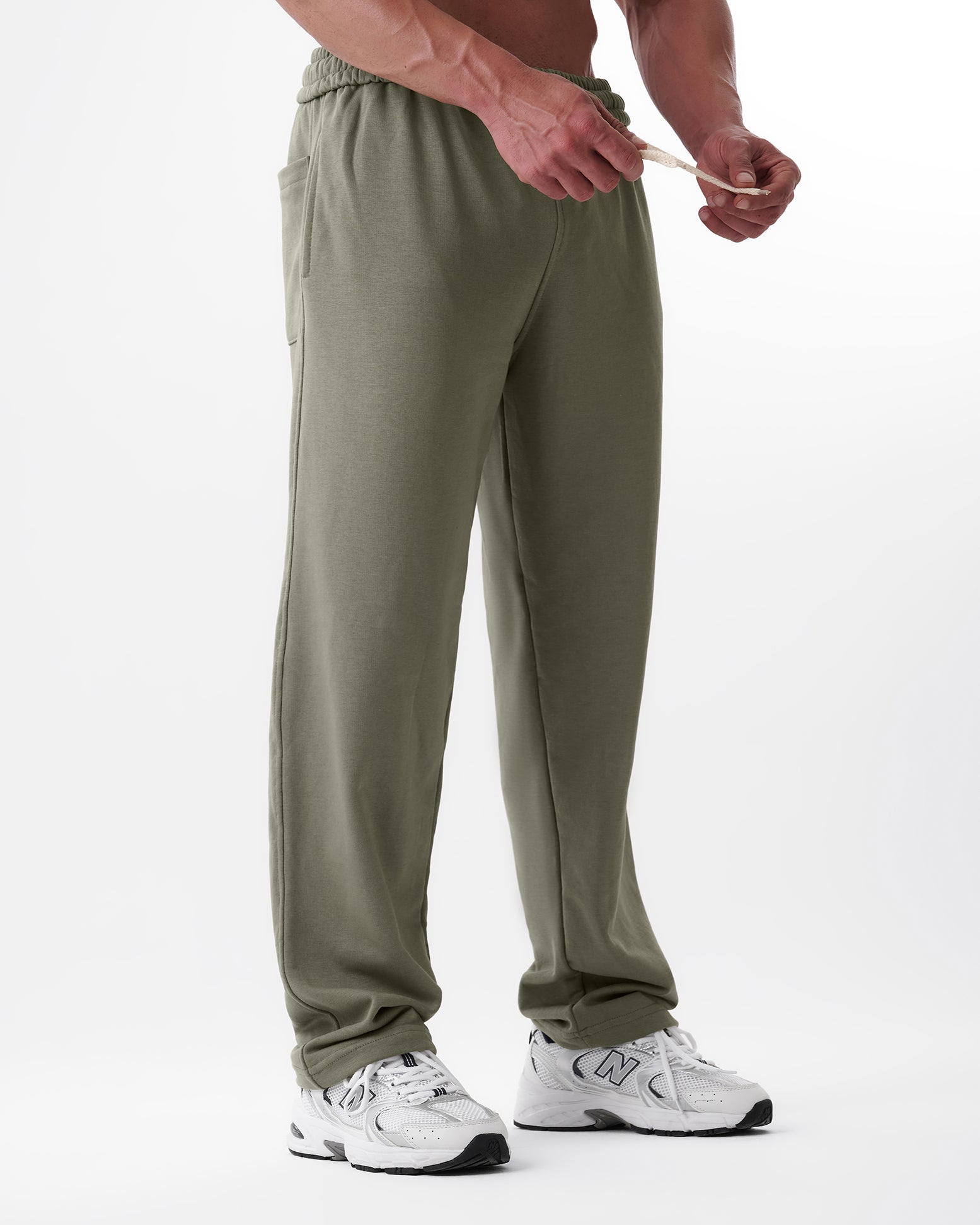 Khaki Straight Sweatpants