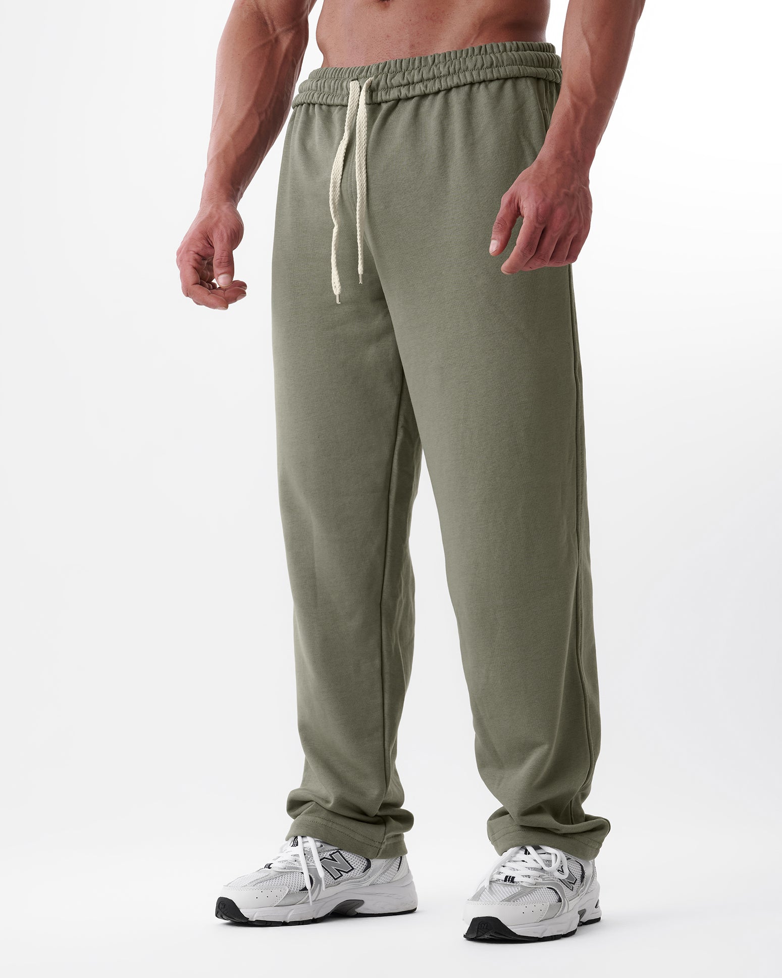 Khaki Straight Sweatpants