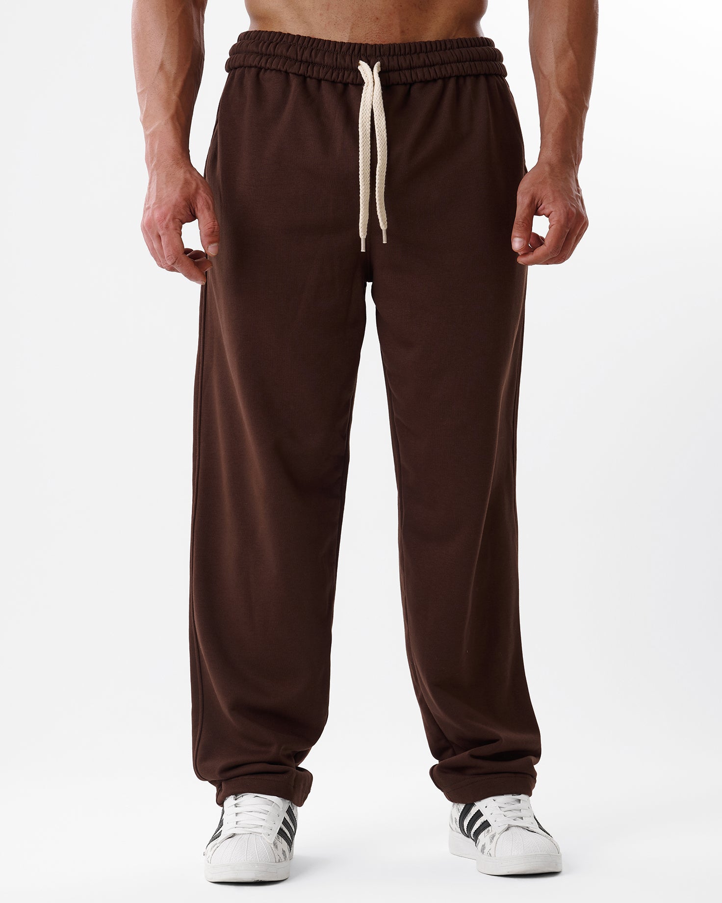 Brown Straight Sweatpants