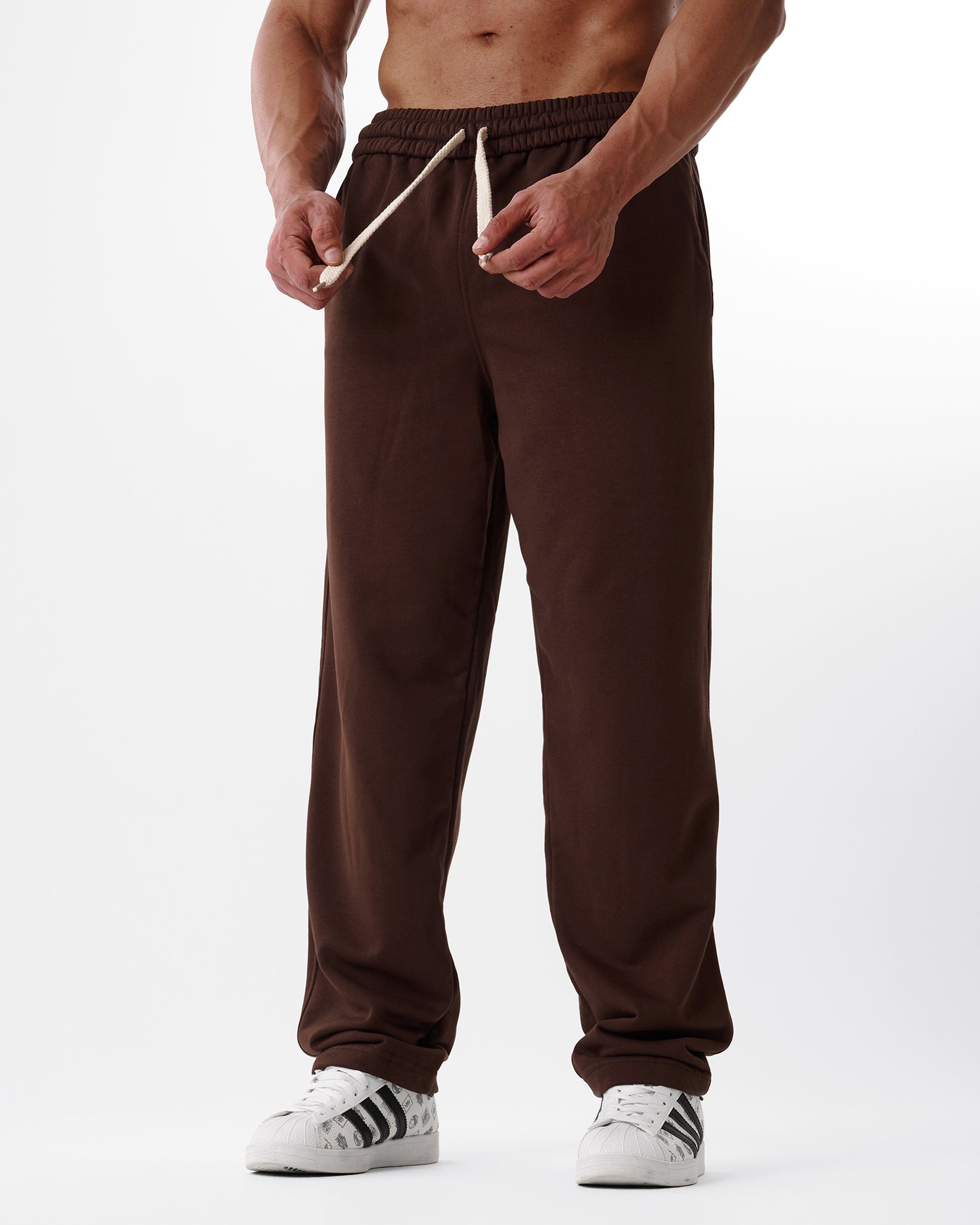Brown Straight Sweatpants
