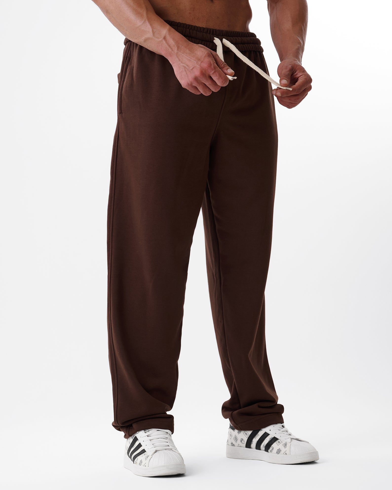 Brown Straight Sweatpants