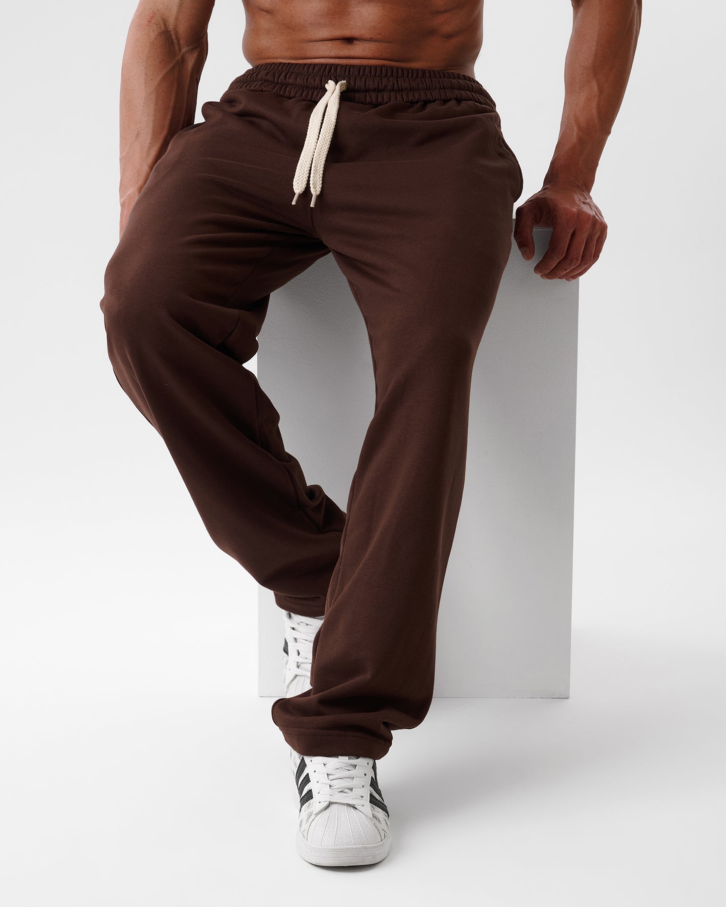 Brown Straight Sweatpants