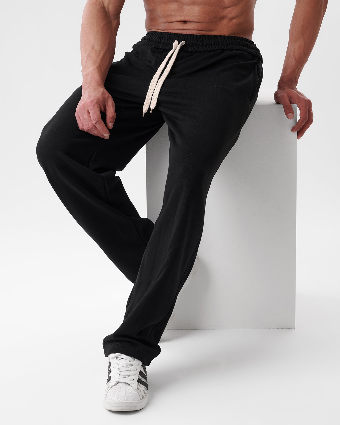 Black Straight Sweatpants