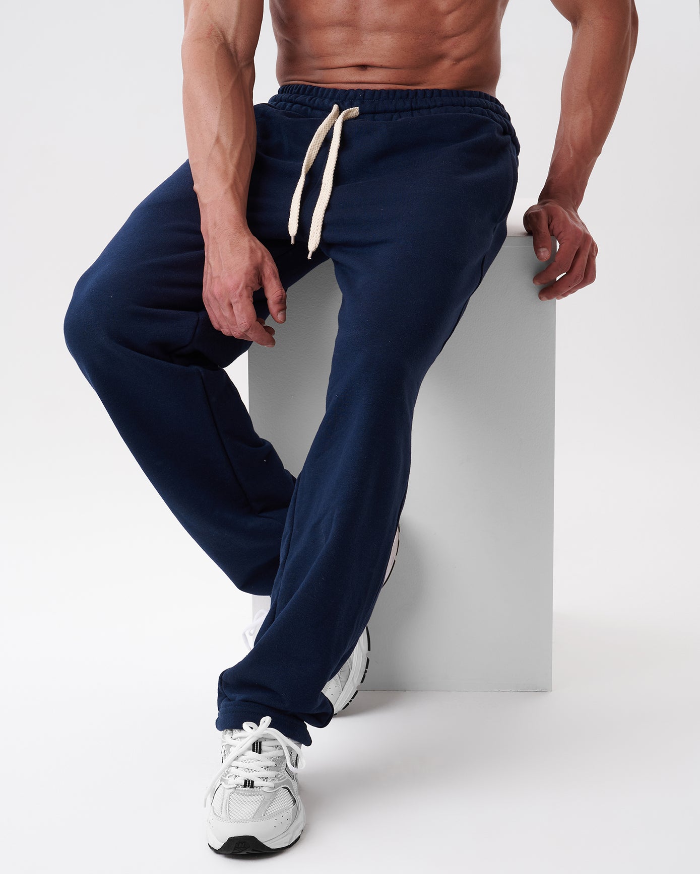 Navy Blue Straight Sweatpants