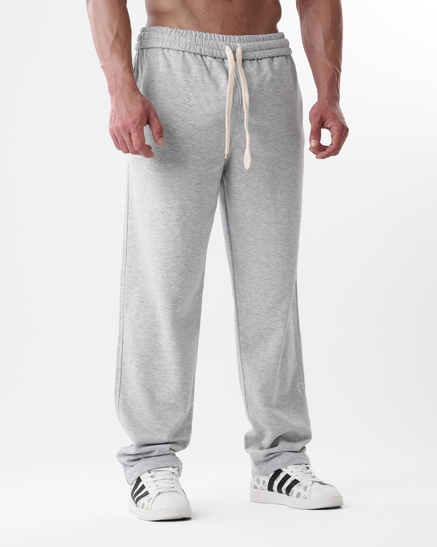 Gray Straight Sweatpants
