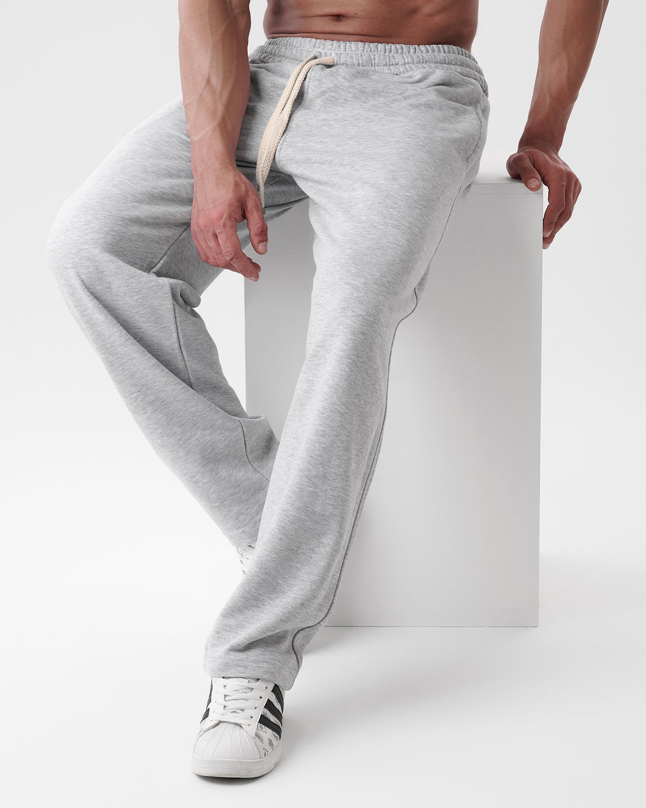 Gray Straight Sweatpants