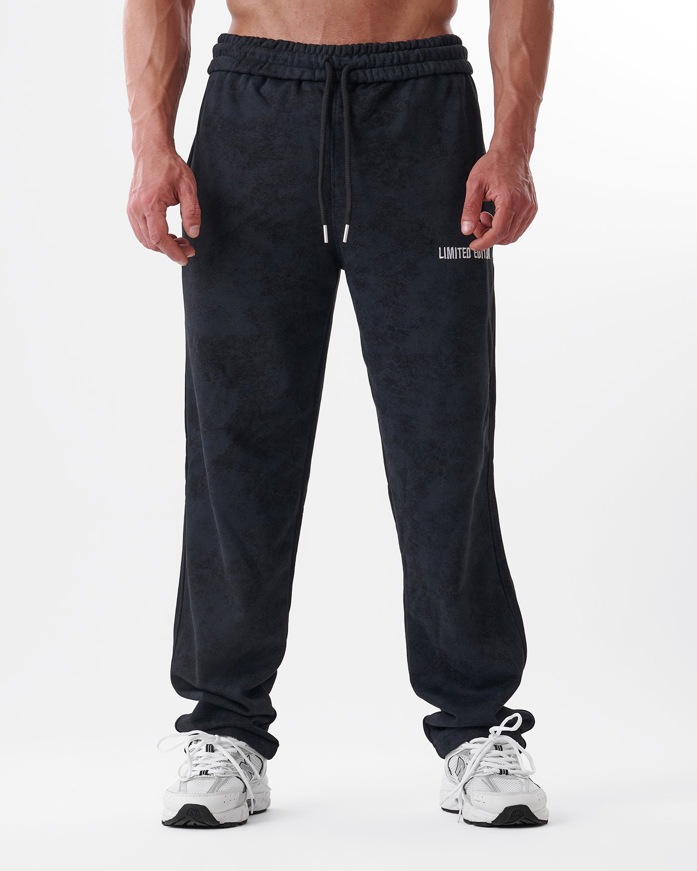Tie-dye Black Straight Sweatpants