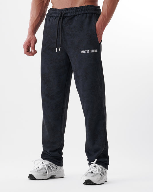 Tie-dye Black Straight Sweatpants