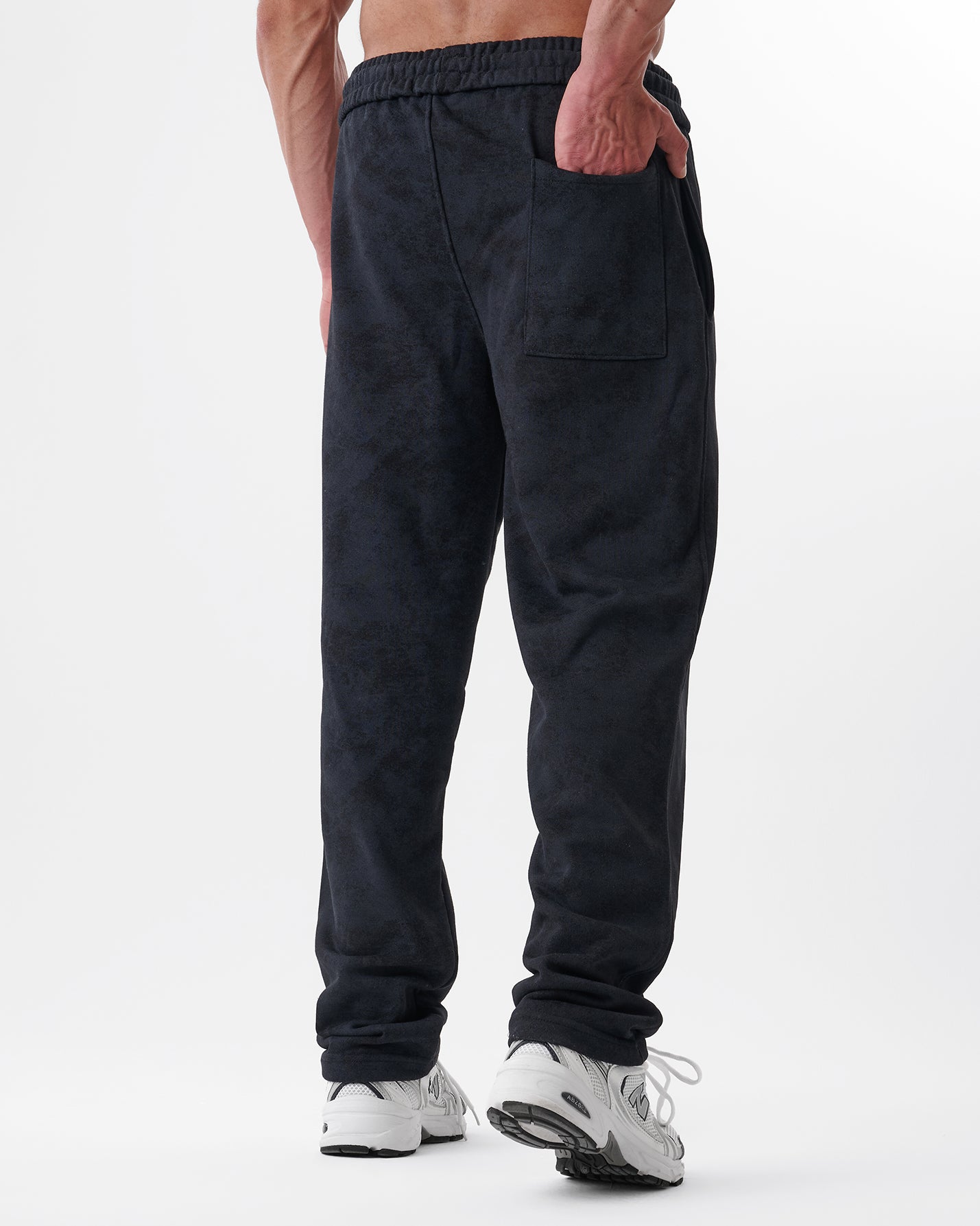 Tie-dye Black Straight Sweatpants
