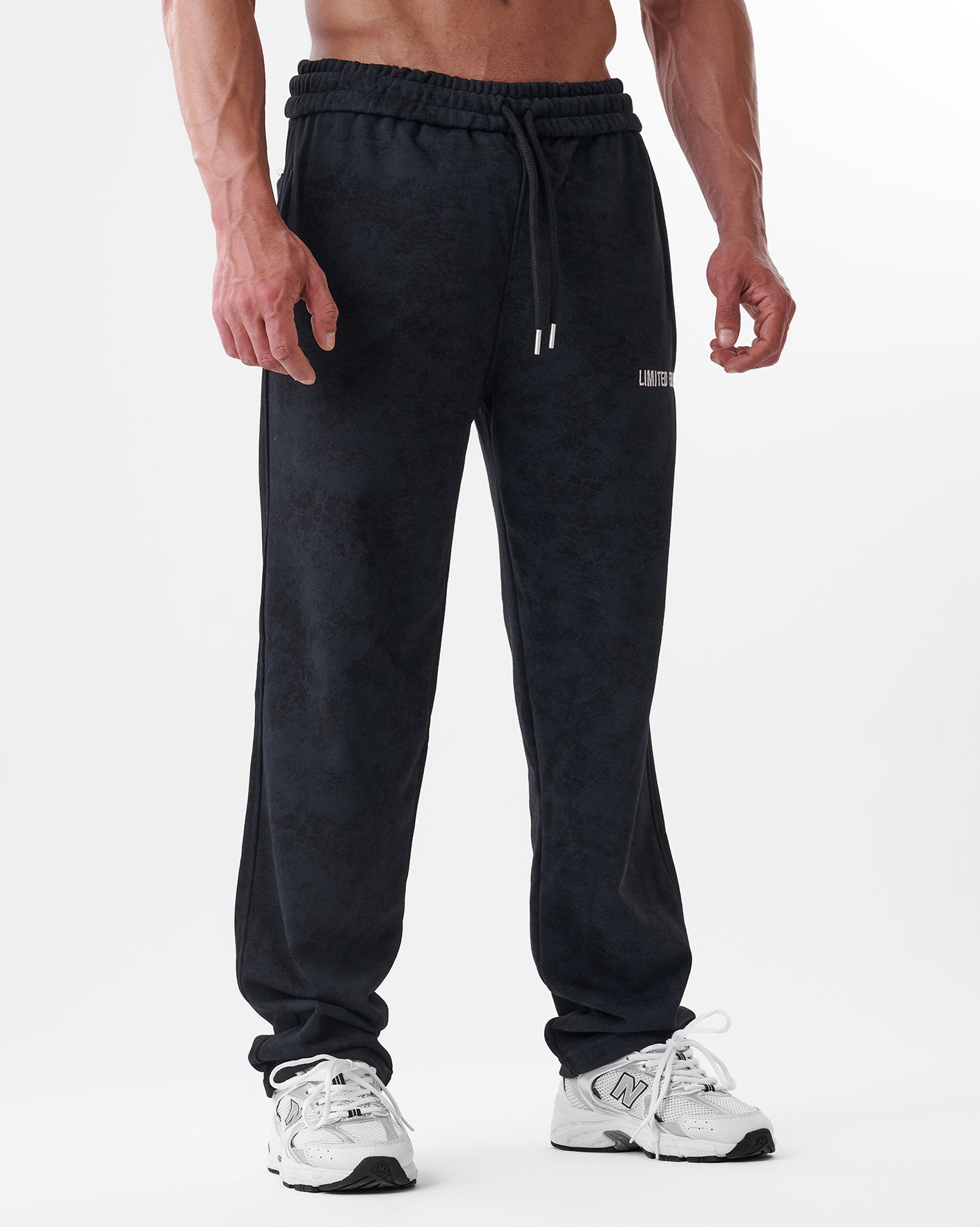 Tie-dye Black Straight Sweatpants
