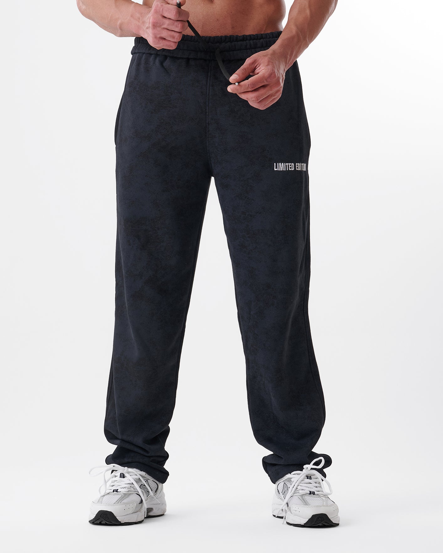Tie-dye Black Straight Sweatpants