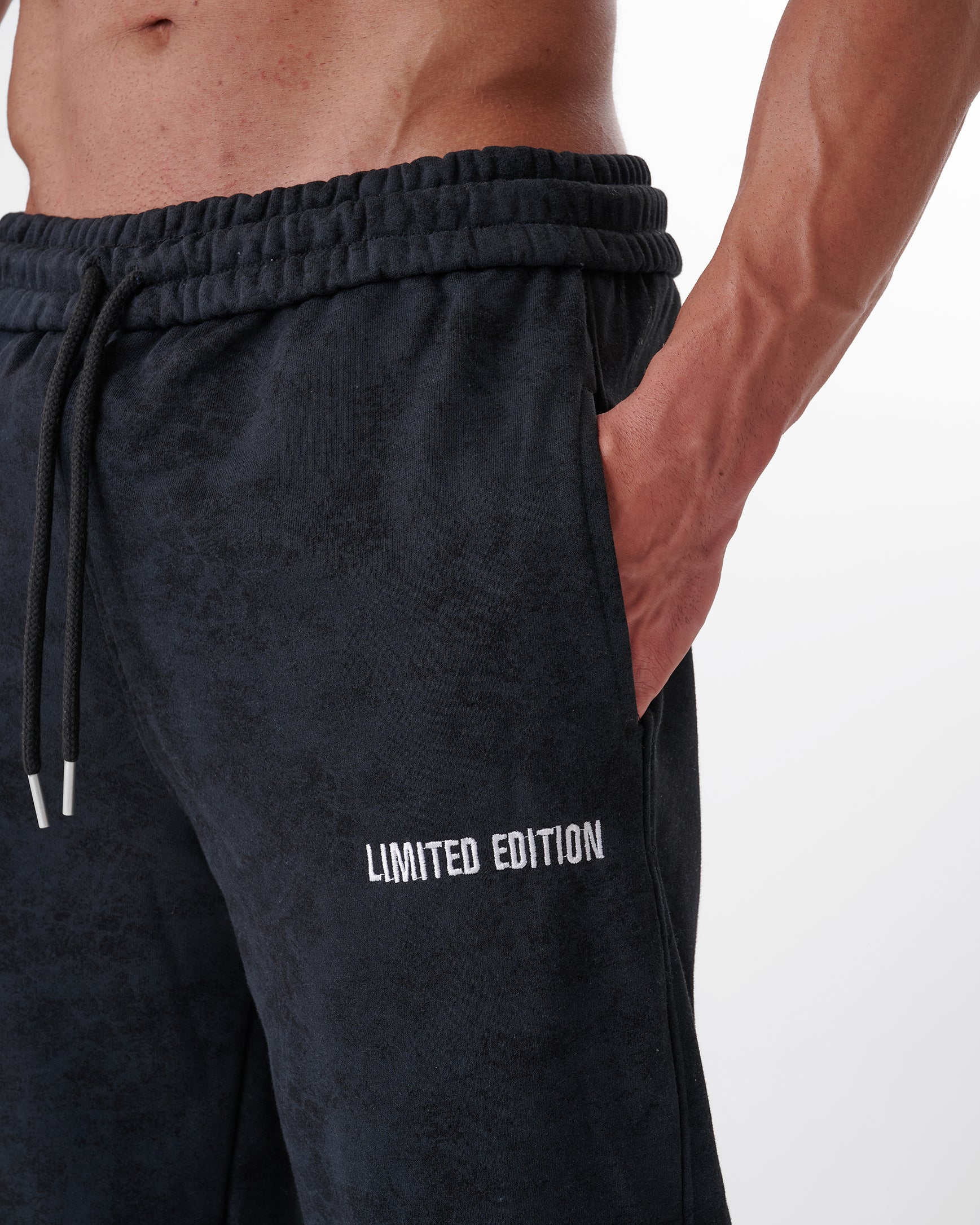 Tie-dye Black Straight Sweatpants