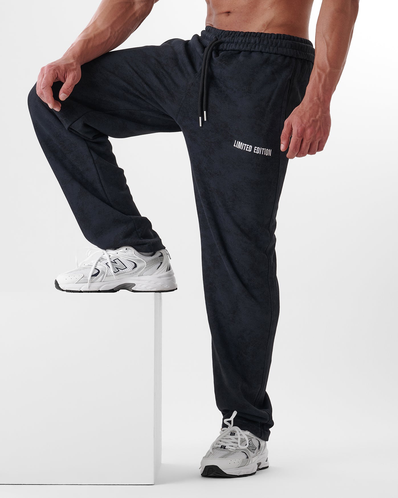 Tie-dye Black Straight Sweatpants