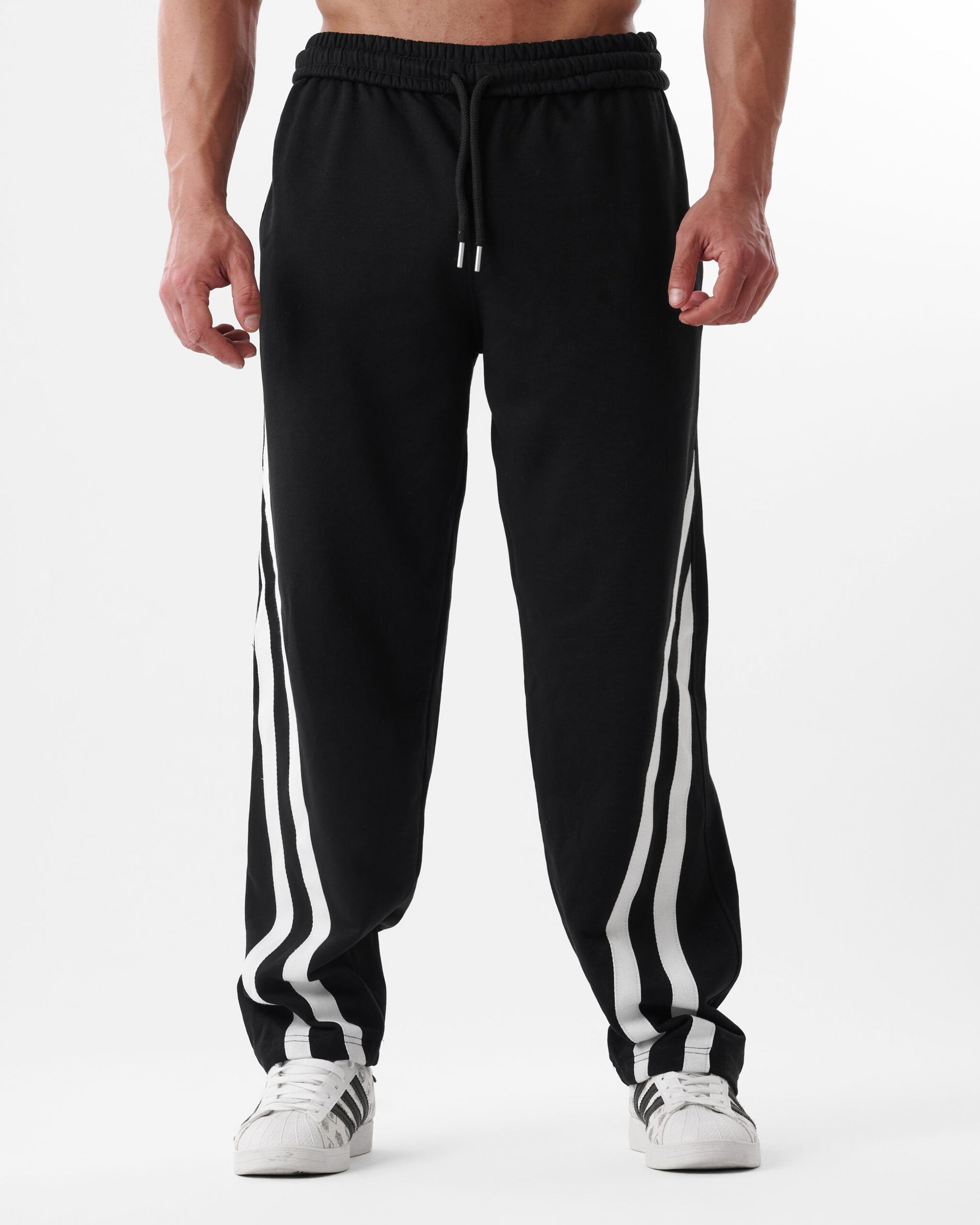 Black Four Stripe v2 Sweatpants