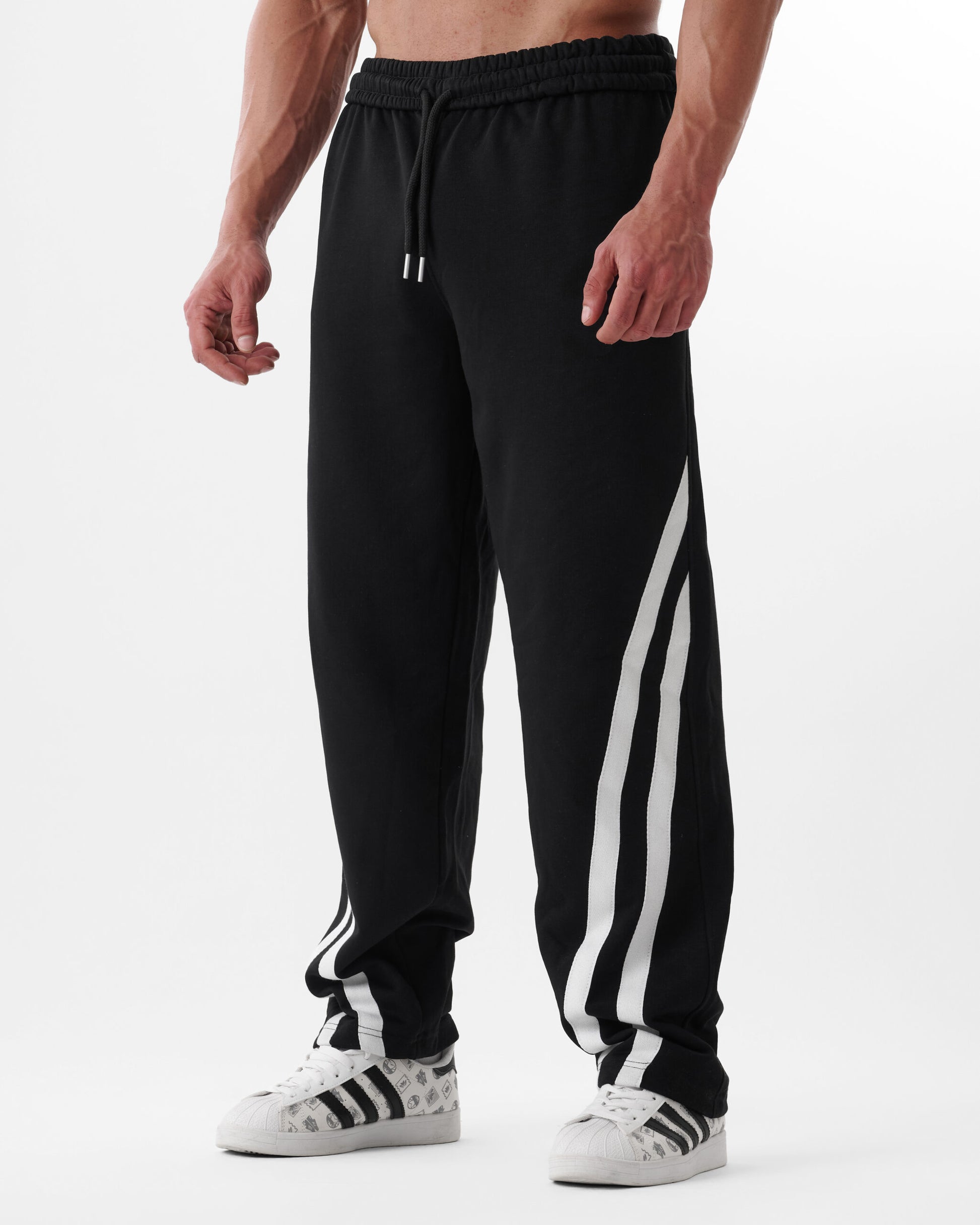 Black Four Stripe v2 Sweatpants
