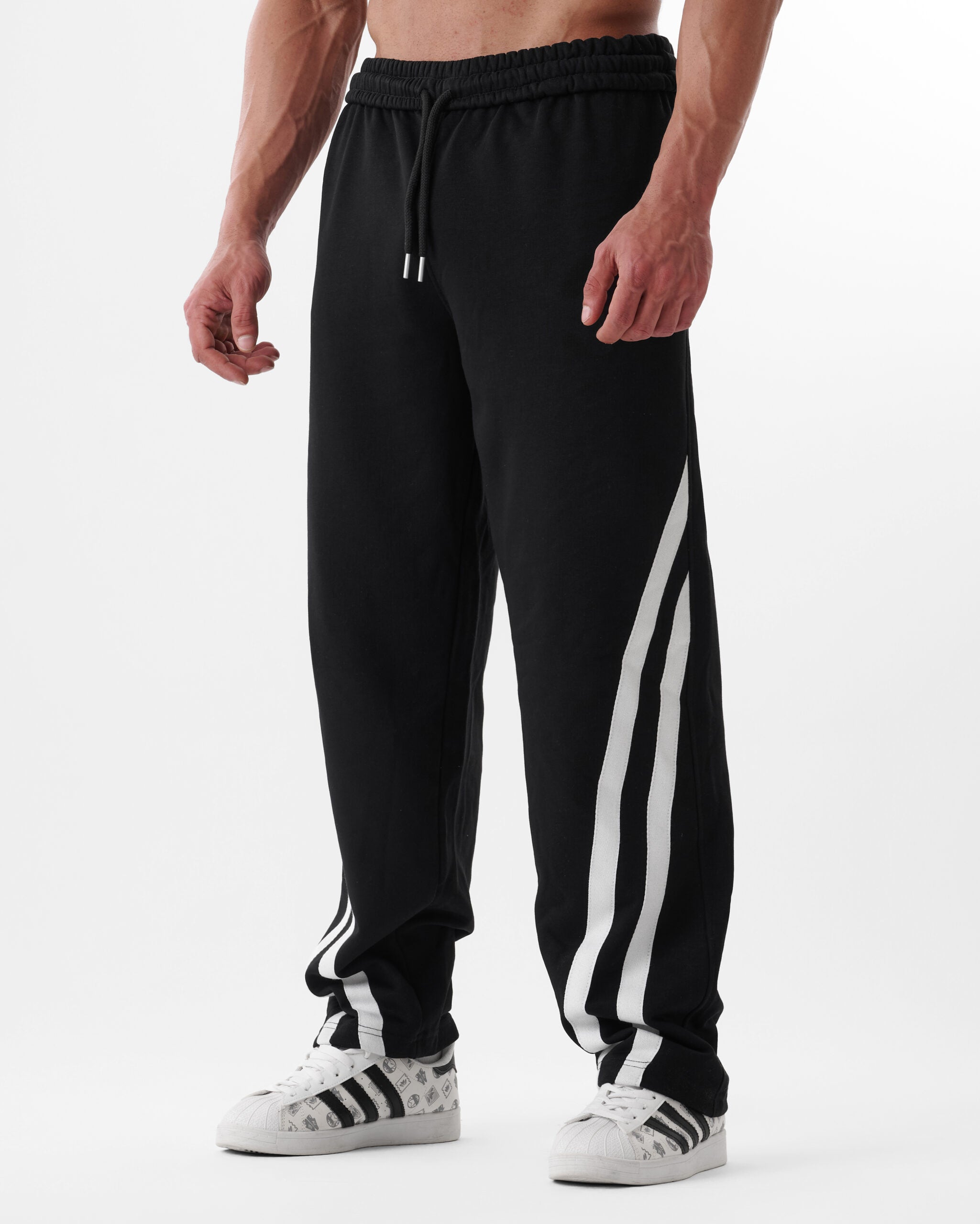Black Four Stripe v2 Sweatpants