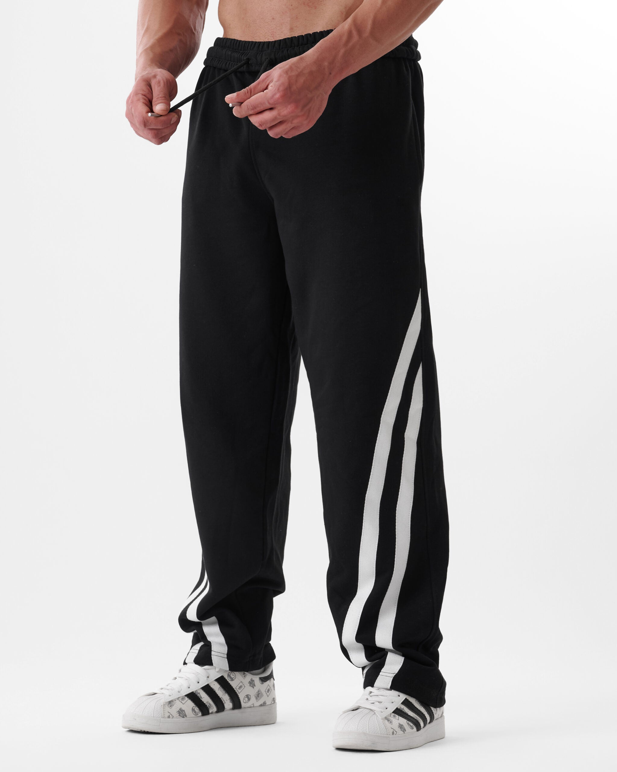 Black Four Stripe v2 Sweatpants