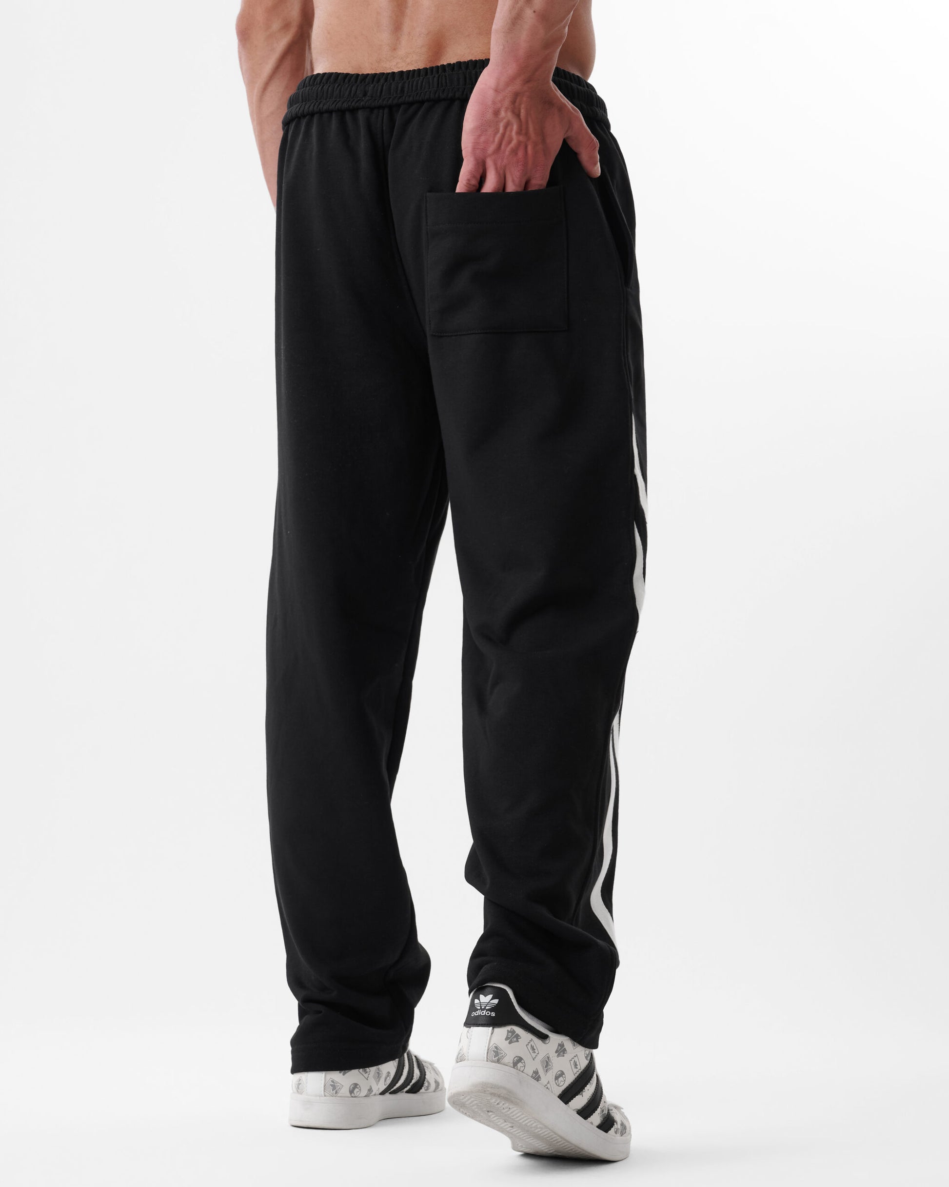 Black Four Stripe v2 Sweatpants
