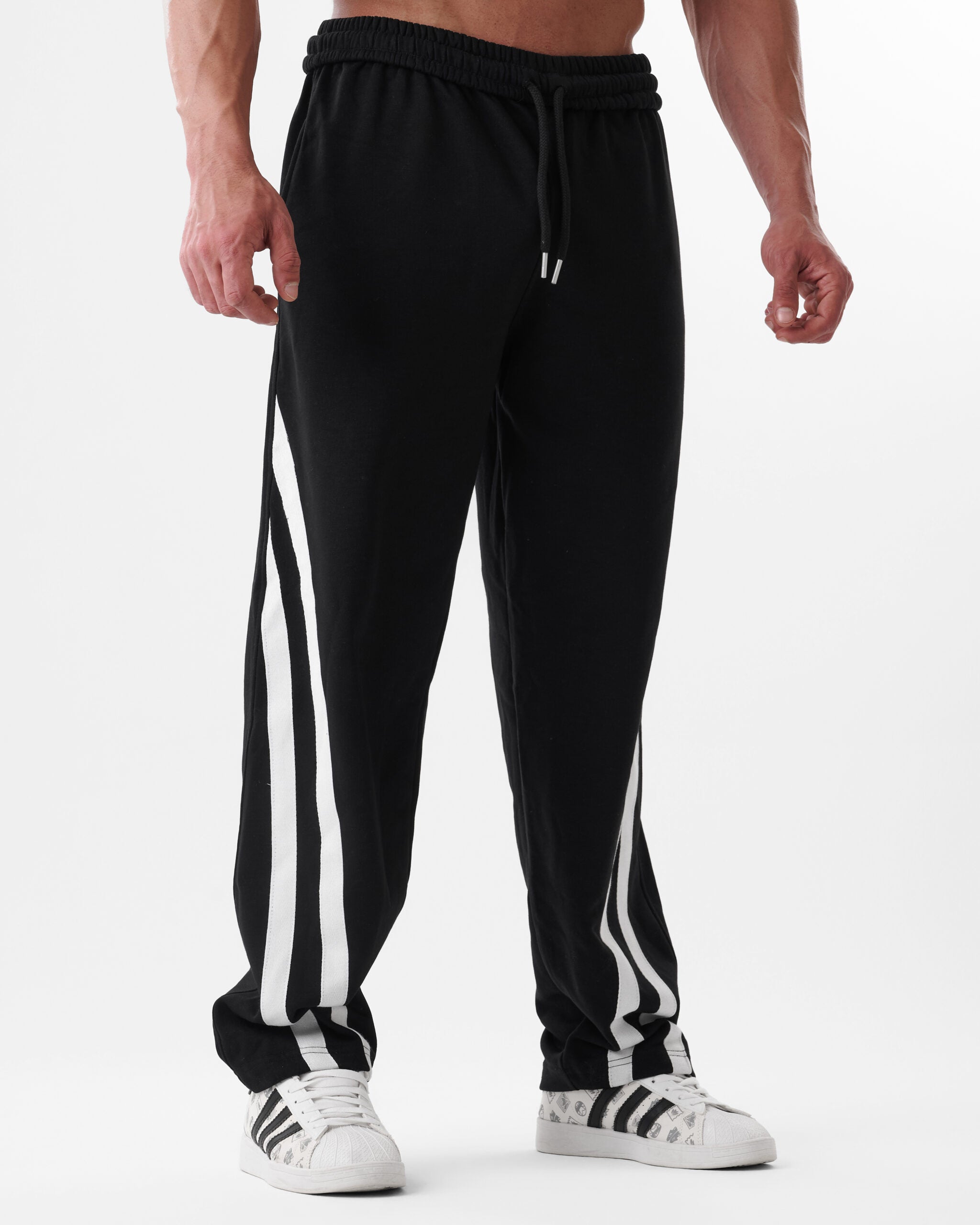 Black Four Stripe v2 Sweatpants