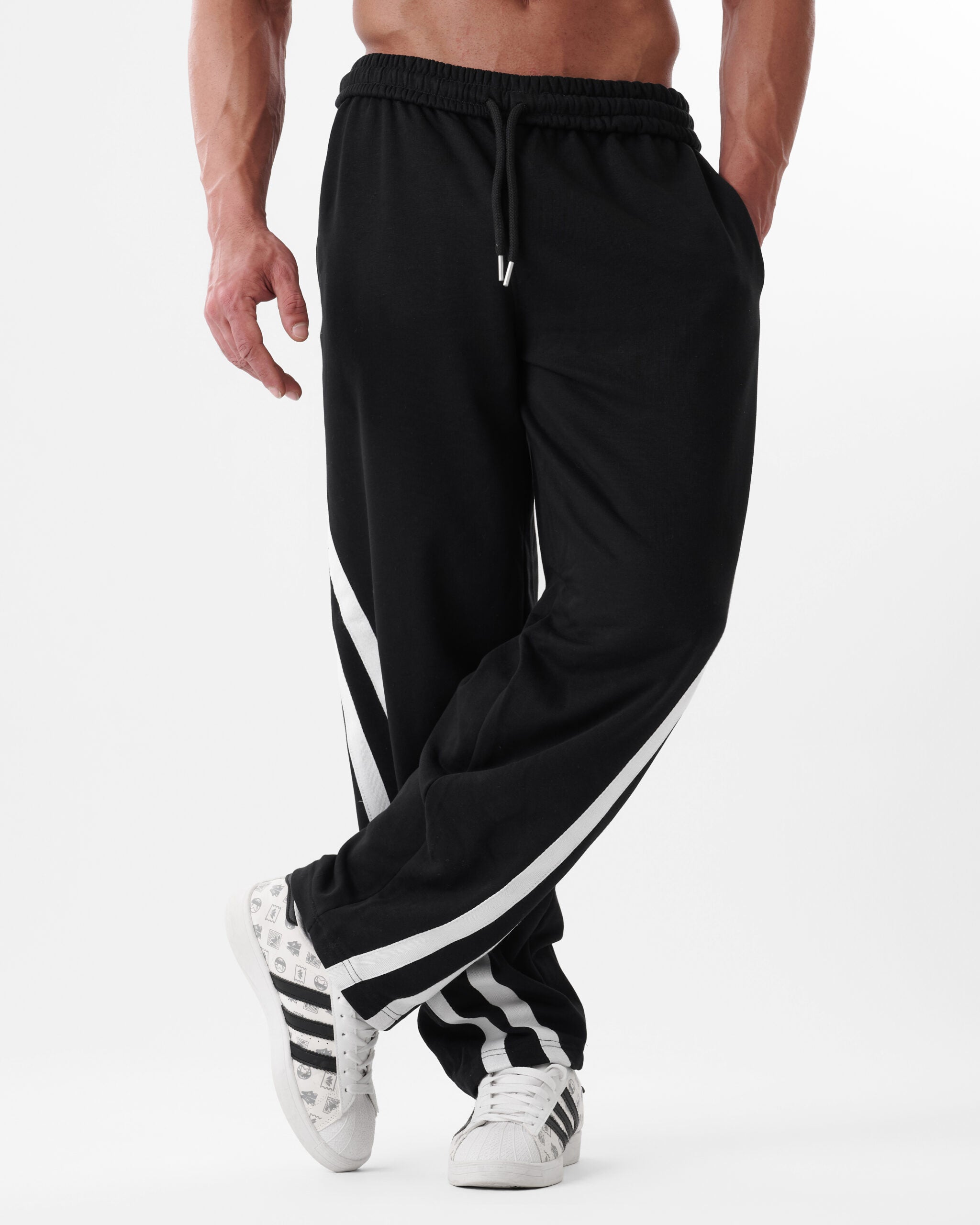 Black Four Stripe v2 Sweatpants