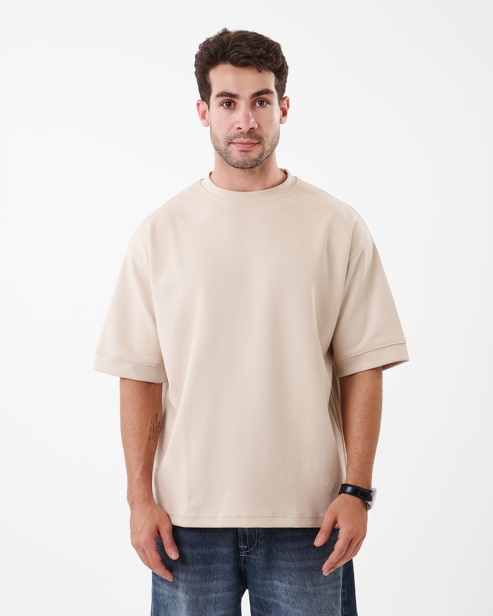 BEIGE T-SHIRT OVERSIZED