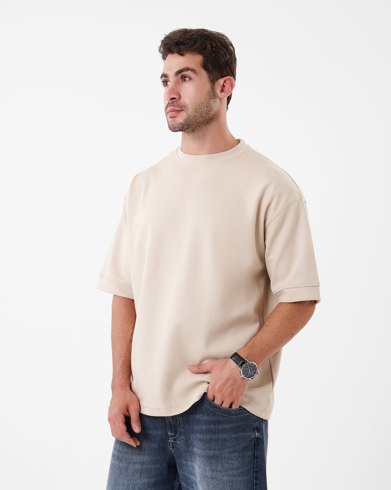 BEIGE T-SHIRT OVERSIZED