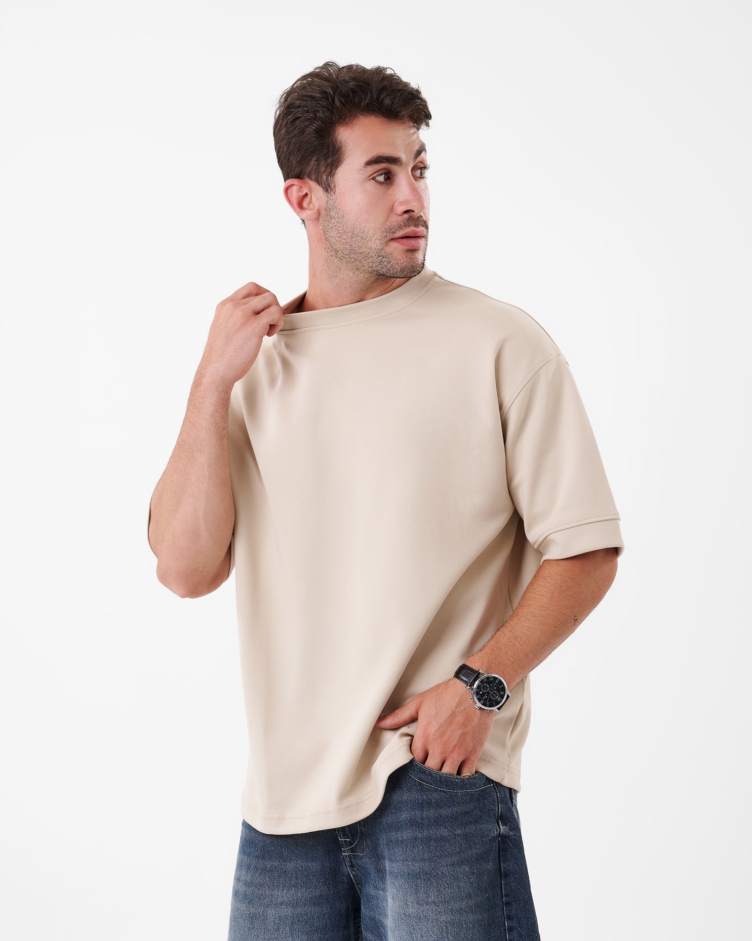 BEIGE T-SHIRT OVERSIZED