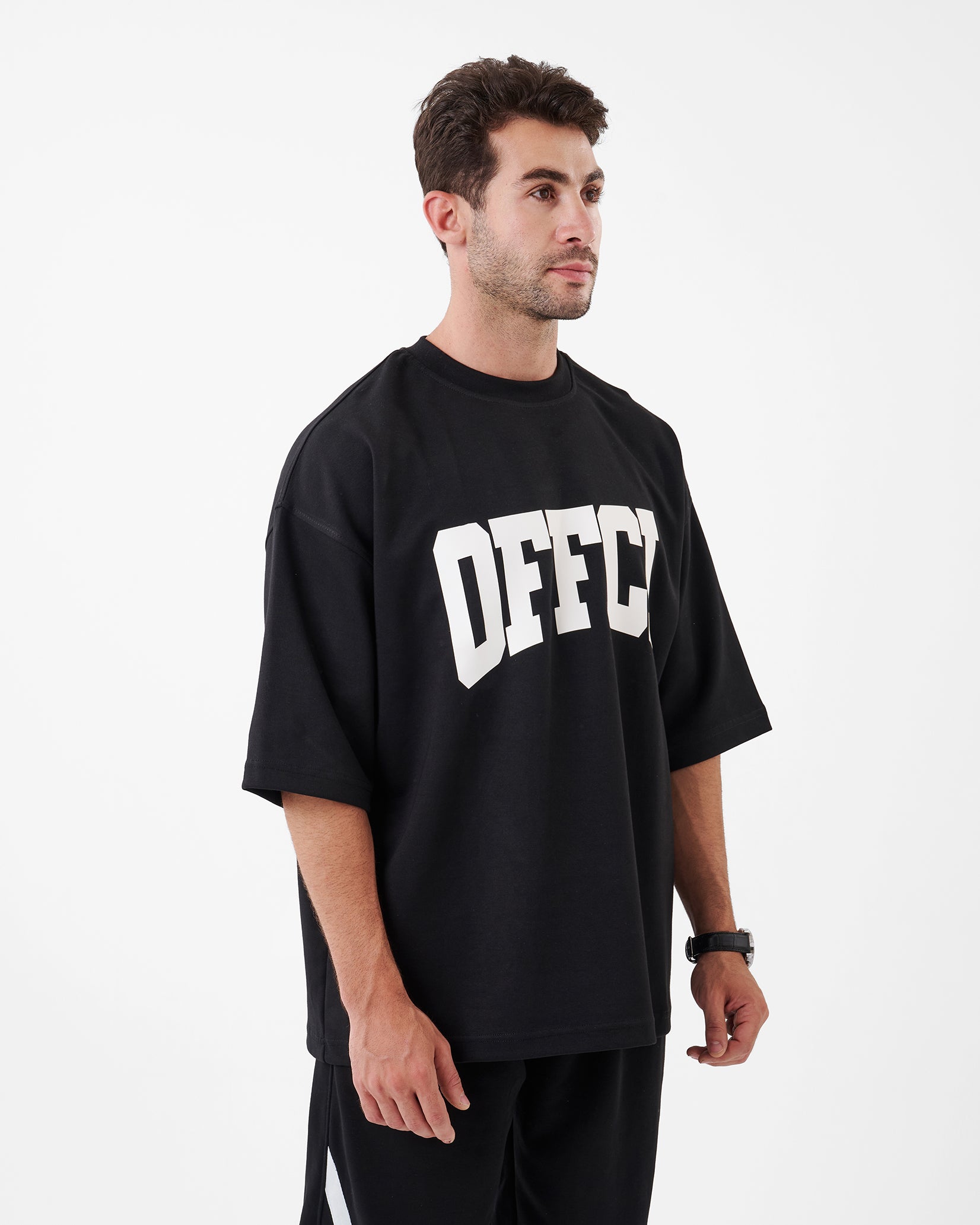 BLACK PRINTED OFFCL T-SHIRT OVERSIZED