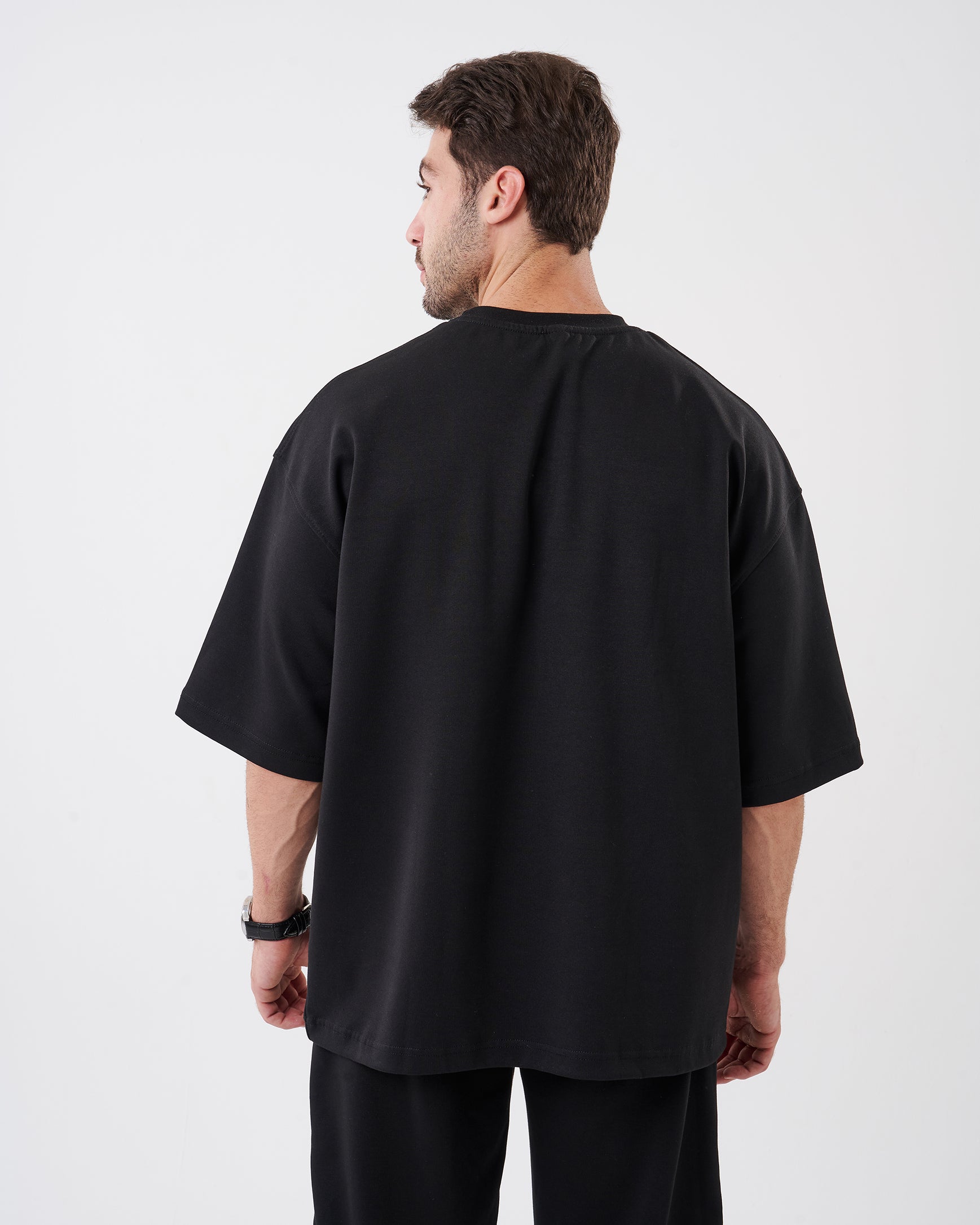 BLACK PRINTED OFFCL T-SHIRT OVERSIZED