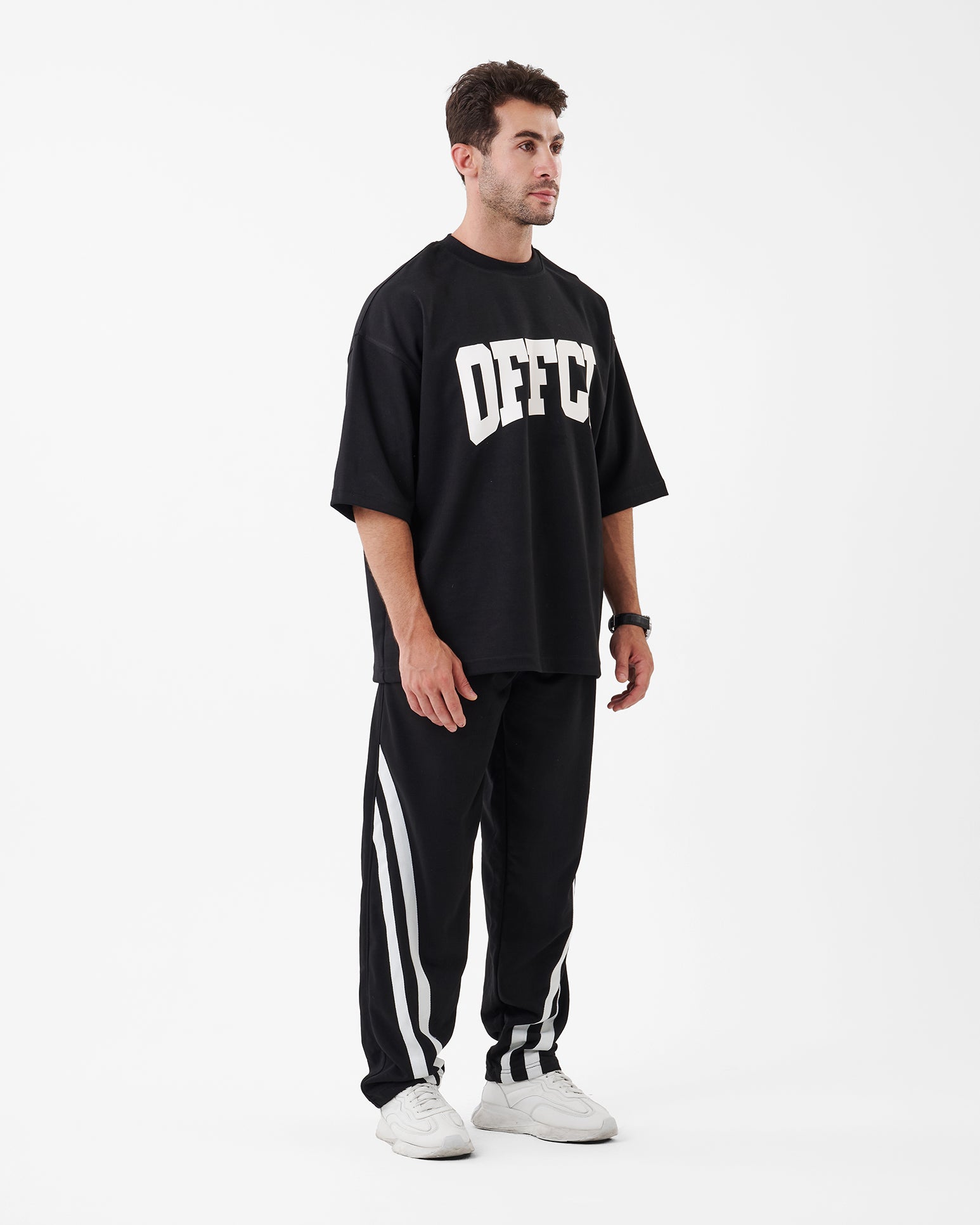BLACK PRINTED OFFCL T-SHIRT OVERSIZED