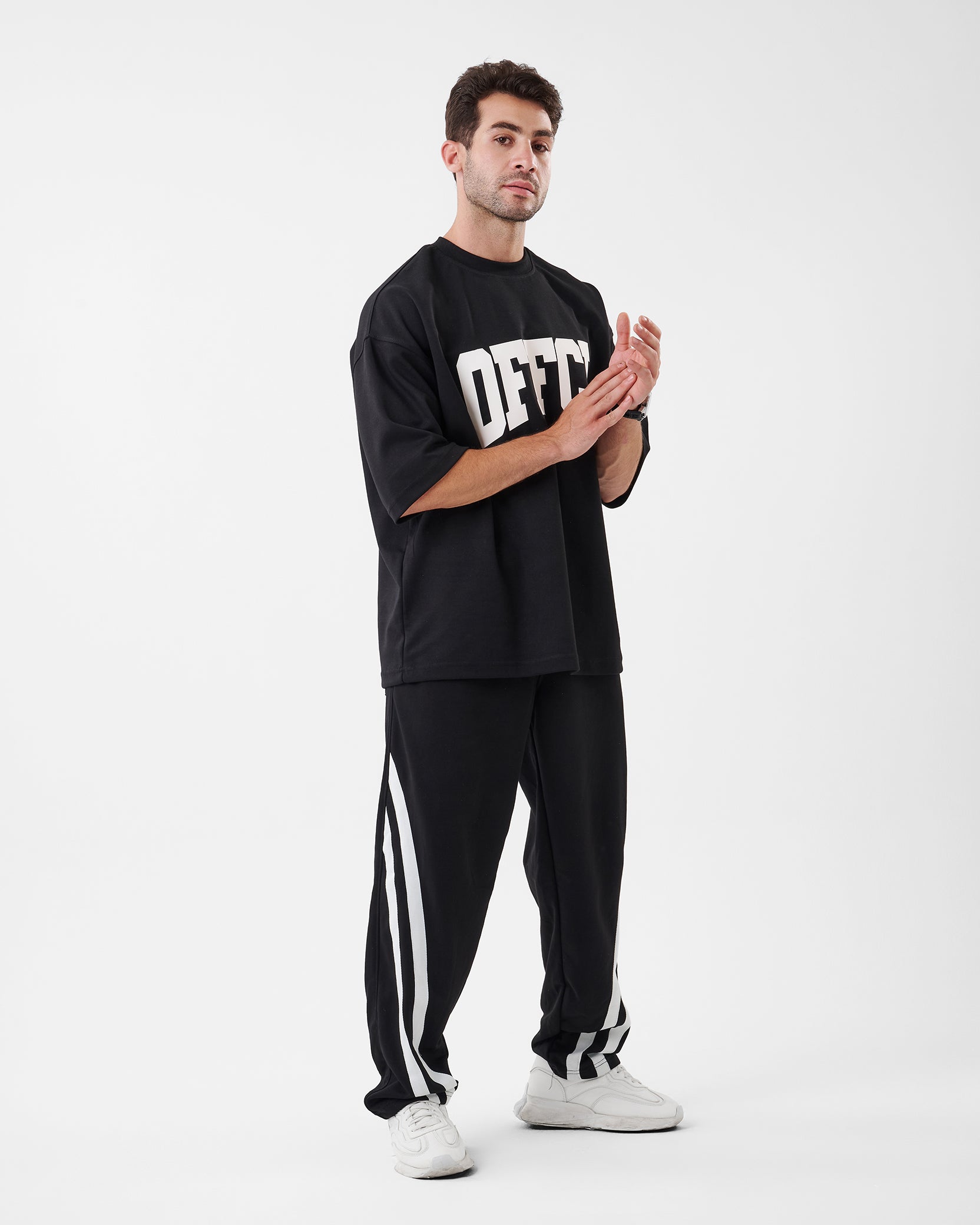 BLACK PRINTED OFFCL T-SHIRT OVERSIZED